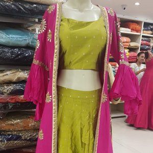 Green and pink Lehenga with jacket (BRAND NEW!!!!)